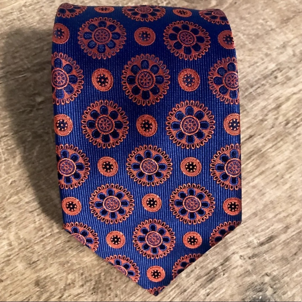 NWOT Navy and Orange Pierre Cardin tie